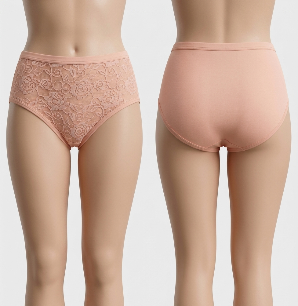 2050 - Pack x3 Panties Semicintura con Randa St.Efan