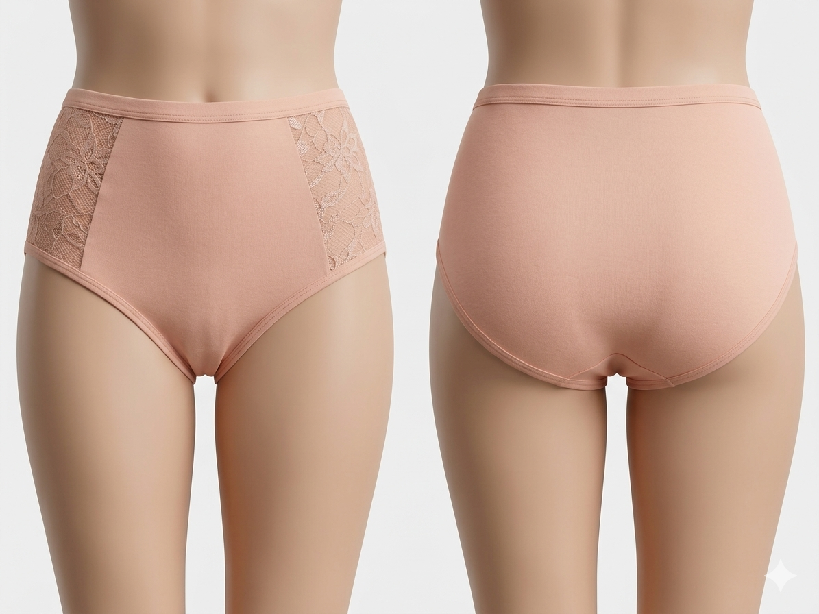 2059 - Pack x3 Panties a la Cintura con Detalle de Randa a los Costados