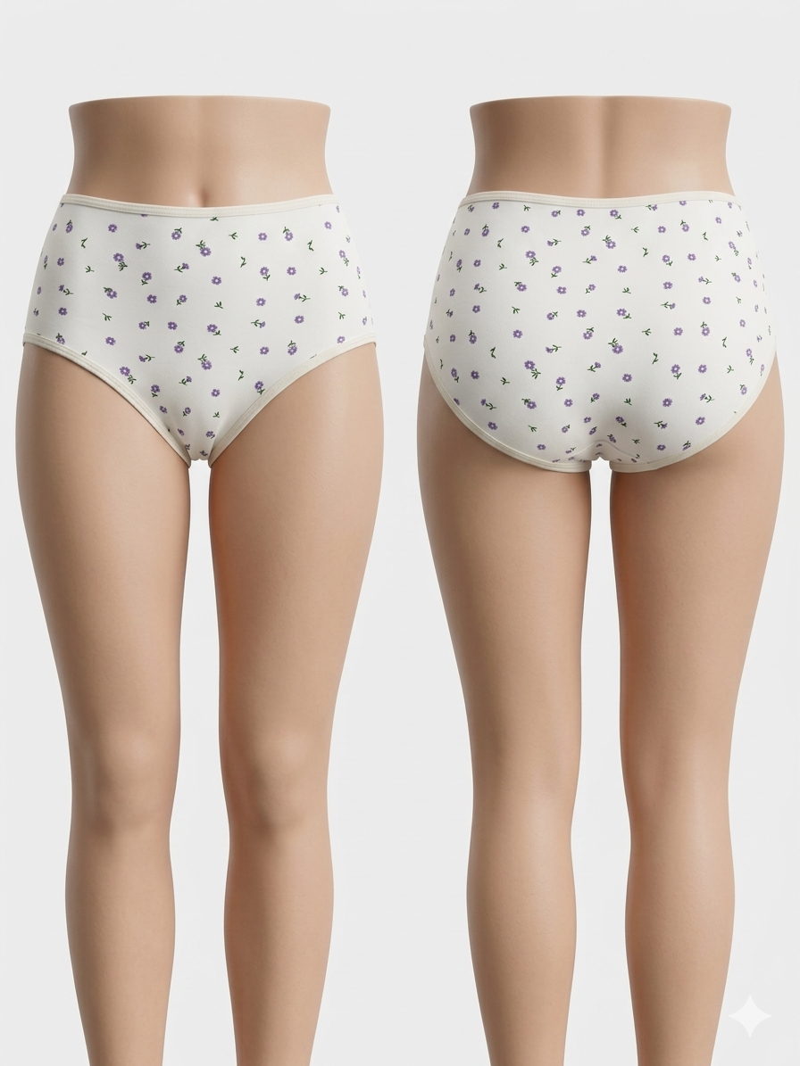2040 - Pack x3 Panties Semicinura con Tela Estampada St.Efan