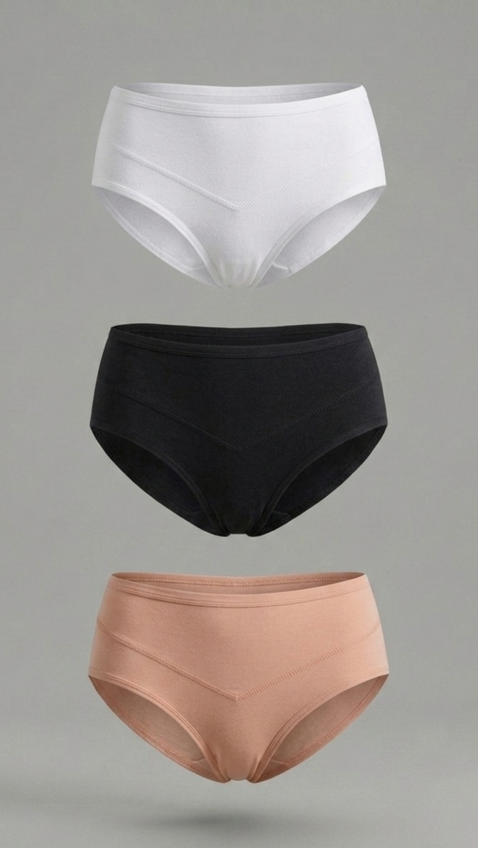 2032 - Pack x3 Panties de Control de Abdomen en Algodón St.Efan