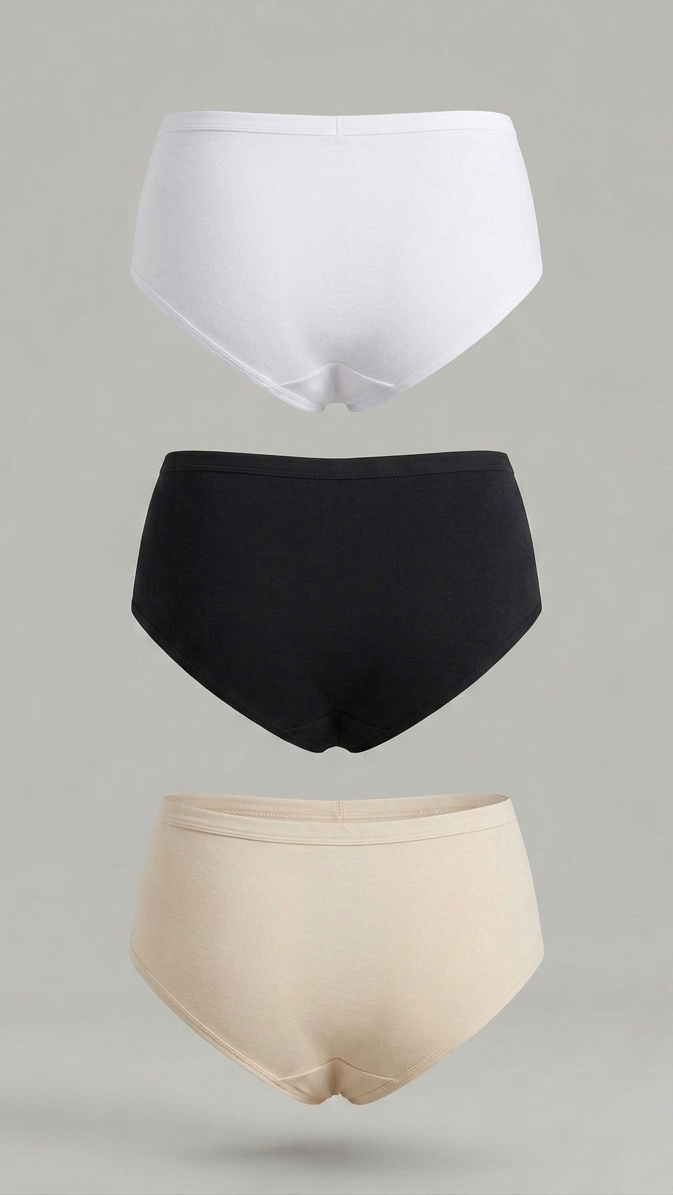 2059 - Pack x3 Panties a la Cintura con Detalle de Randa a los Costados